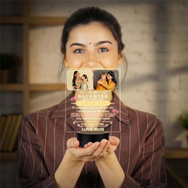 Daughter UV Print Lamp with Warm White Light Gift for Daughter from Mom & Dad